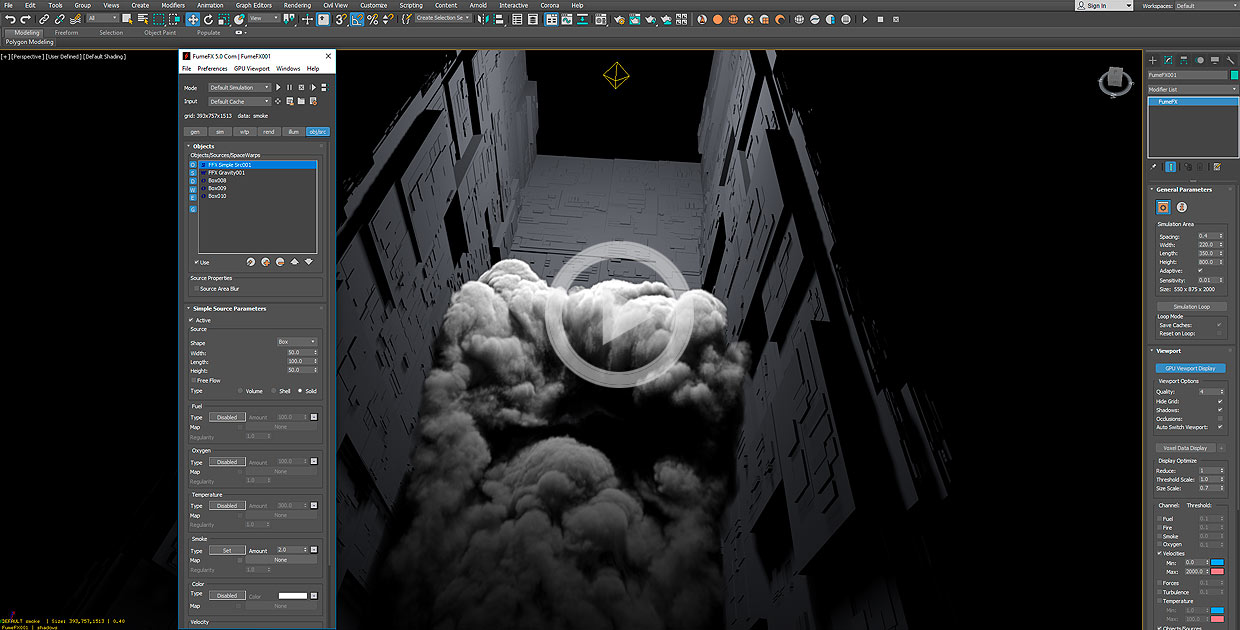 FumeFX for 3ds max workflow