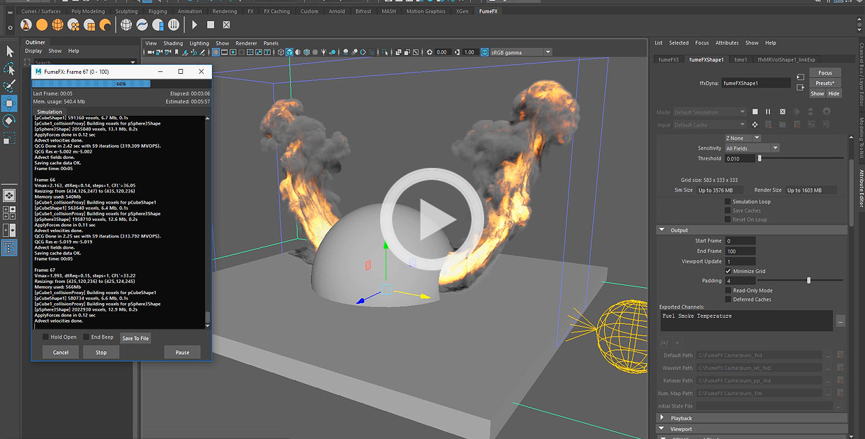 FumeFX for Maya workflow